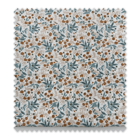 Retal 0,55m Algodón 100% Ramos Azul y Camel – Tela floral exclusiva| Venta de telas Online Retal 0,55m Algodón 100% Ramos Azul y Camel – Tela floral exclusiva| Venta de telas Online