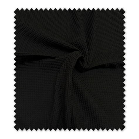 Tela Waffle Gofre Negra – Algodón con textura para hogar y moda| Venta de telas Online Tela Waffle Gofre Negra – Algodón con textura para hogar y moda| Venta de telas Online