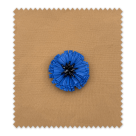 Aplique Flor Azulón de Rafia con Pedrería – Toque artesanal | Venta de telas Online