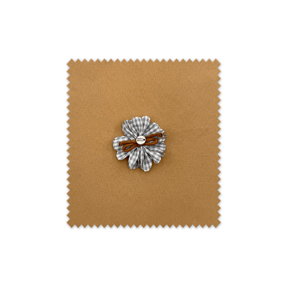 Flor de Tela Vichy Gris