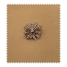 Aplique Flor Vichy Marrón – Detalle rústico y original para tus proyectos