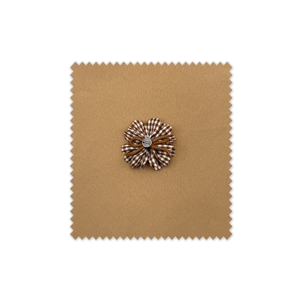 Flor de Tela Vichy Marrón