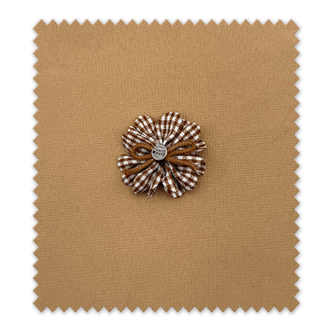 Aplique Flor Vichy Marrón – Detalle rústico y original para tus proyectos