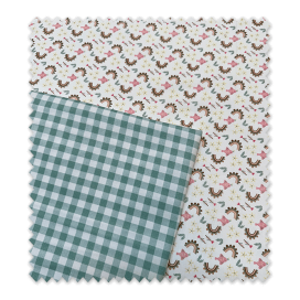 Telas combinadas Arcoíris Rosa y Camel + Vichy Menta | Inspiración infantil