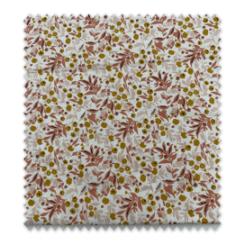 Retal algodón flores rosa y mostaza | 0,60 m de tela floral 100%