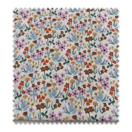 Retal algodón flores celeste y lila | 0,85 m algodón 100%