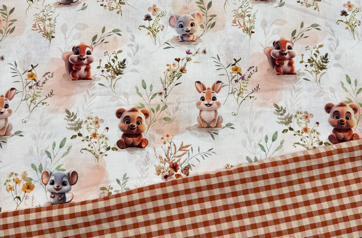 Combinado Vichy Bicolor y Animales