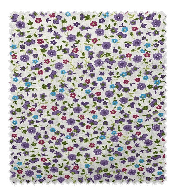 Algodón Estampado Flores Moradas